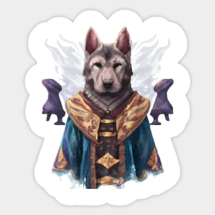 Cool Akbash Shaman Mage Dog Stencil Watercolor Artwork Design Sticker